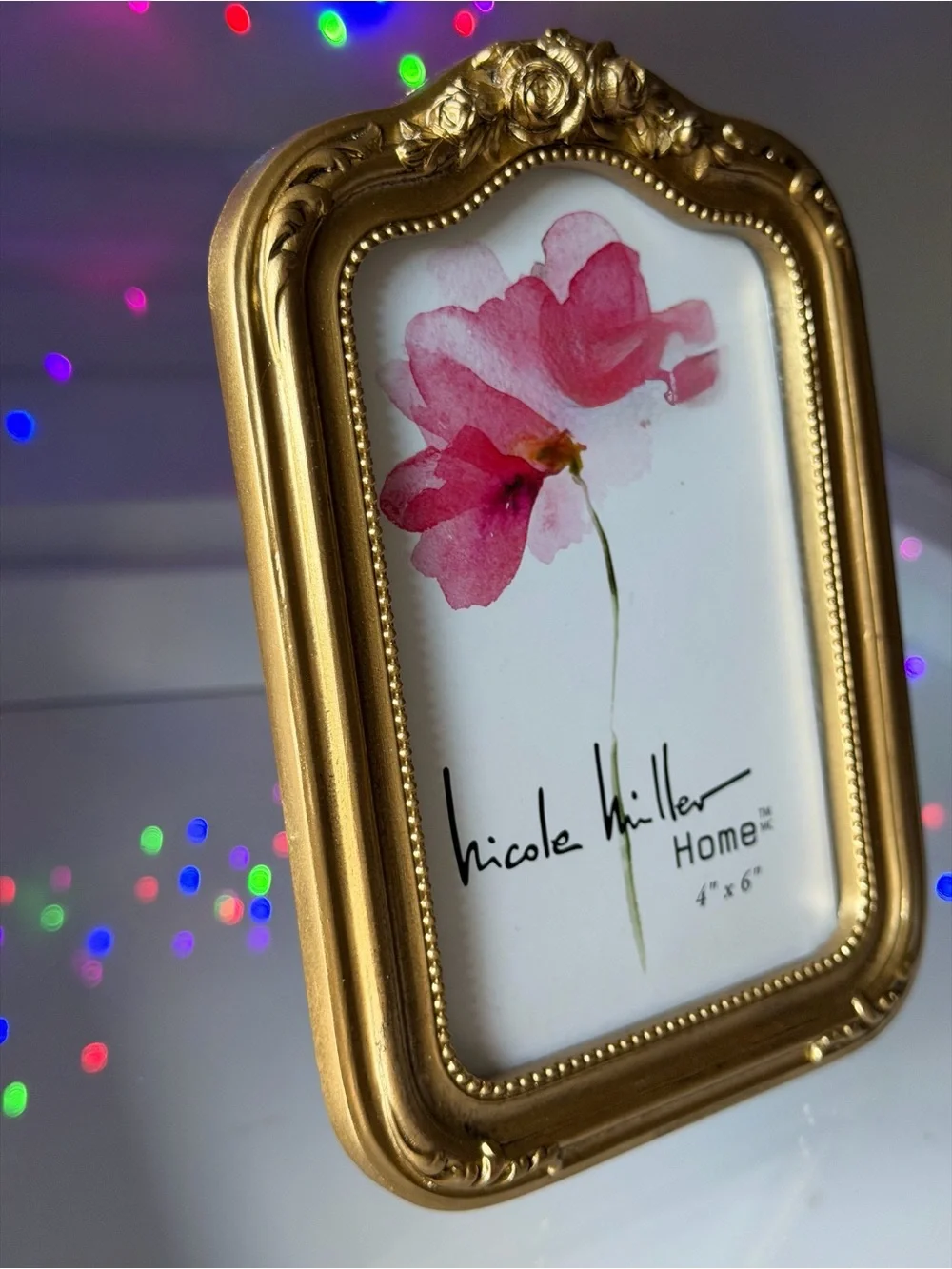Nicole Miller Home Rustic Vtg-inspired Gold Ornate 4x6 Photo Picture Frame Decor